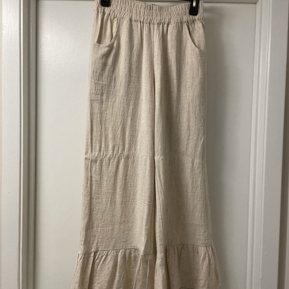 Size S bell bottom linen pants